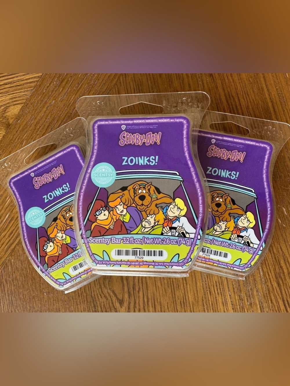 Scentsy 3 Pack ZOINKS Scooby Doo Wax Bars Scent: pineapple strawberry clementine